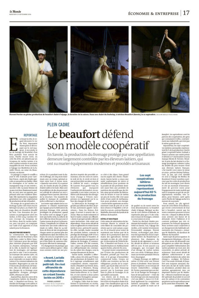 publication le monde beaufort fromage guillaume nedellec